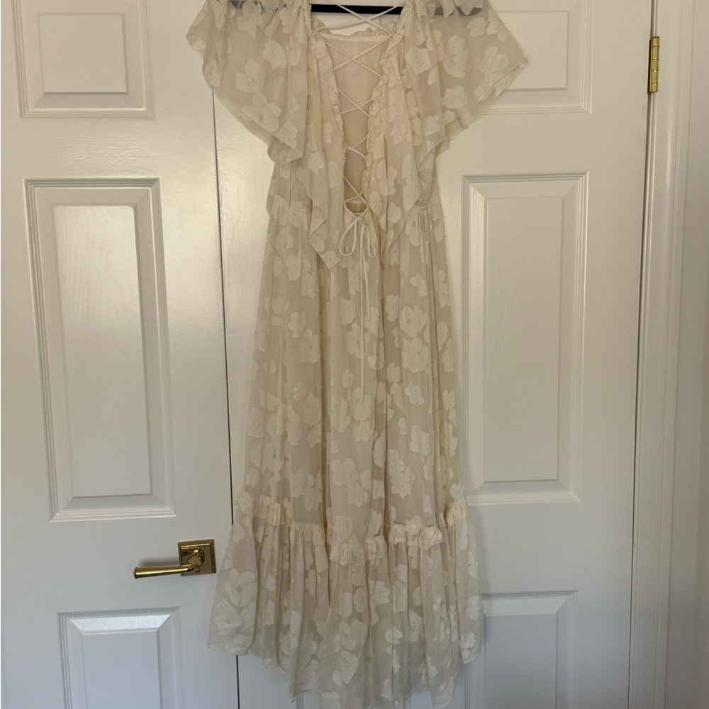 Ulla Johnson Mildred Floral Fil Coupé Ruffled Silk-Cotton Dress - Picture 4 of 9